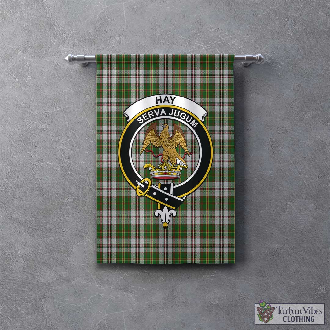 Tartan Vibes Clothing Hay White Dress Tartan Gonfalon, Tartan Banner with Family Crest