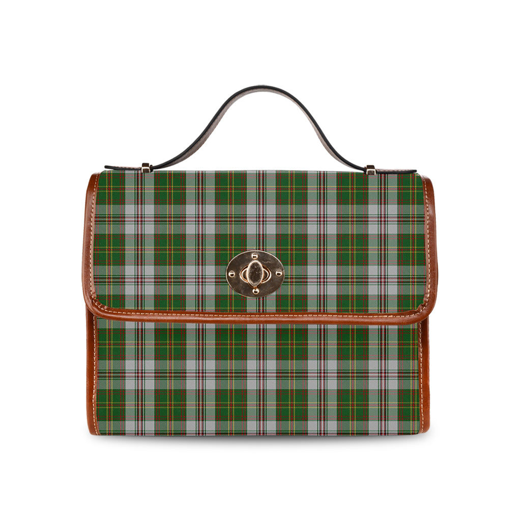 hay-white-dress-tartan-leather-strap-waterproof-canvas-bag