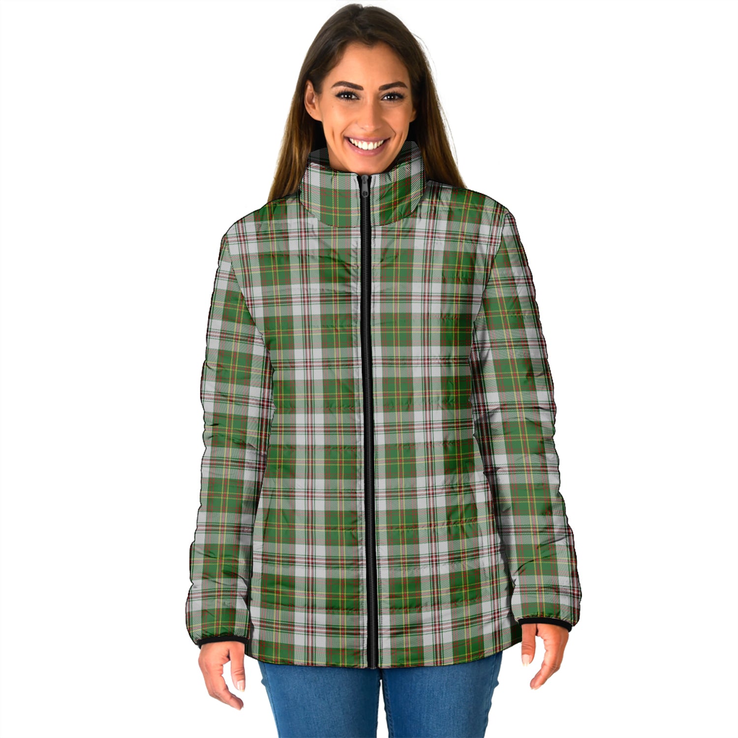 Hay White Dress Tartan Padded Jacket - Tartanvibesclothing