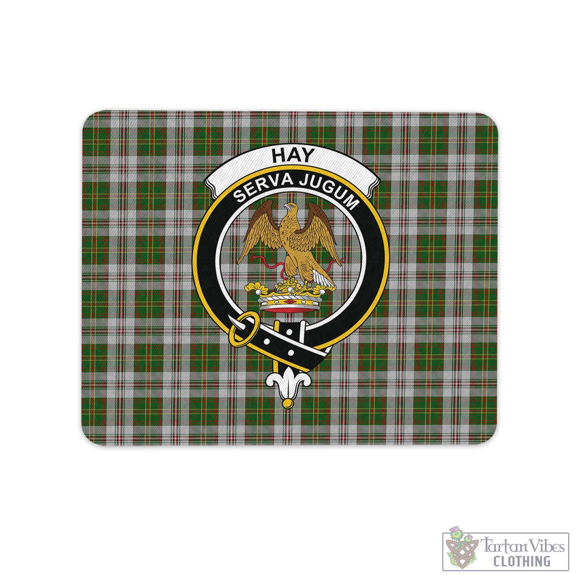 Tartan Vibes Clothing Hay White Dress Tartan Mouse Pad with Family Crest