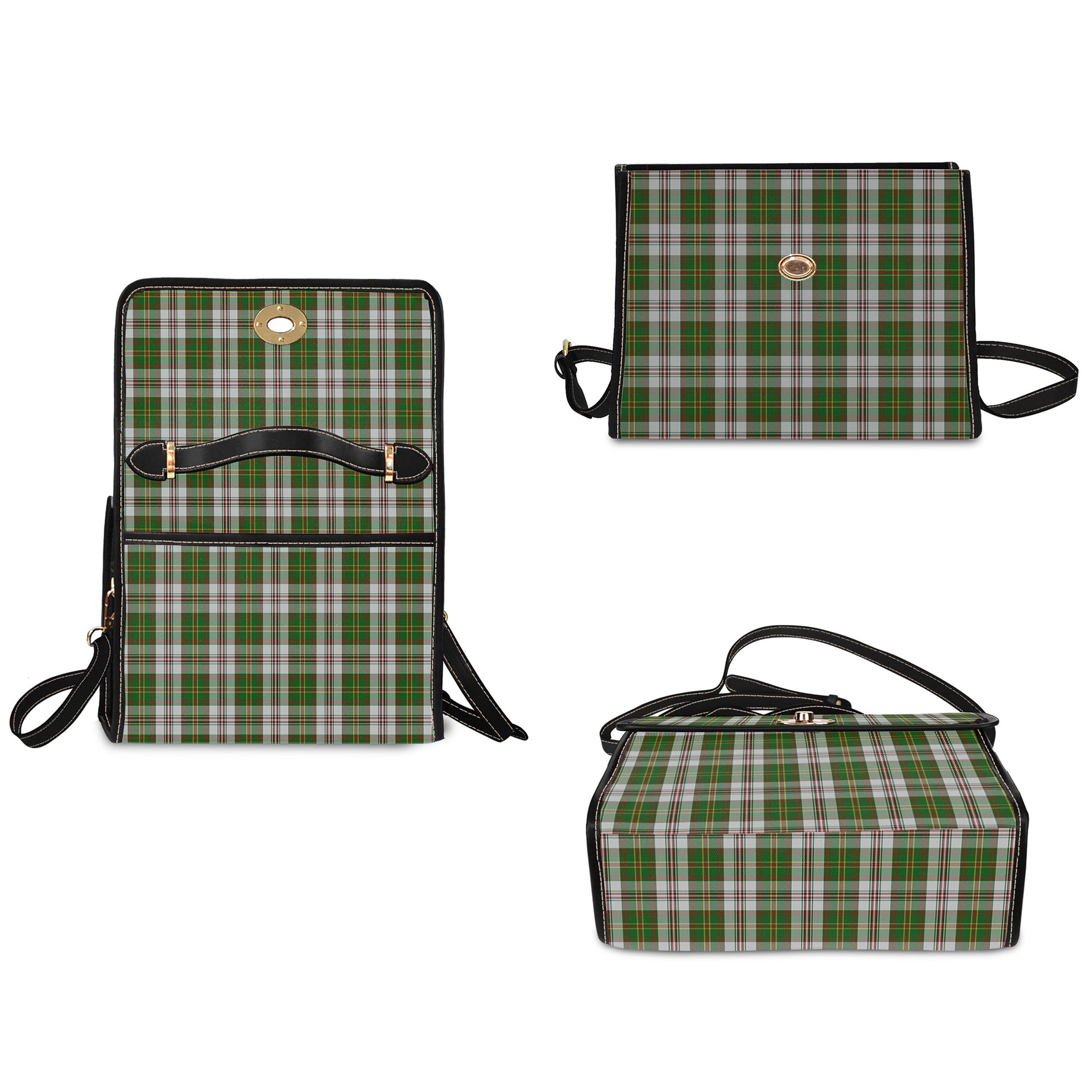 hay-white-dress-tartan-leather-strap-waterproof-canvas-bag