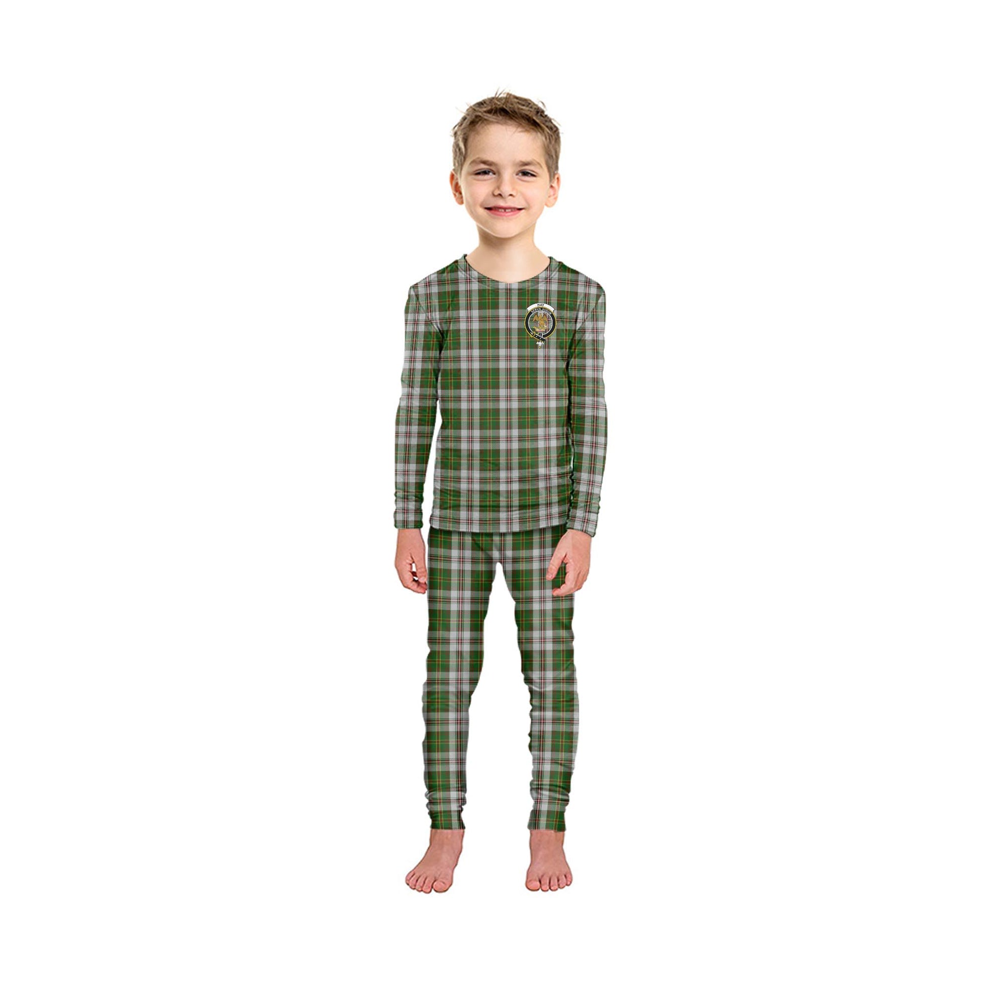 Hay White Dress Tartan Pajamas Family Set with Family Crest - Tartan Vibes Clothing