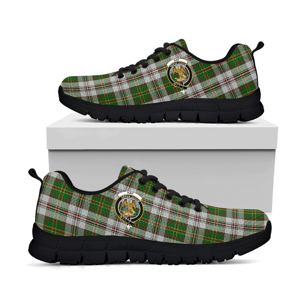 Hay White Dress Tartan Sneakers with Family Crest - Tartan Vibes Clothing