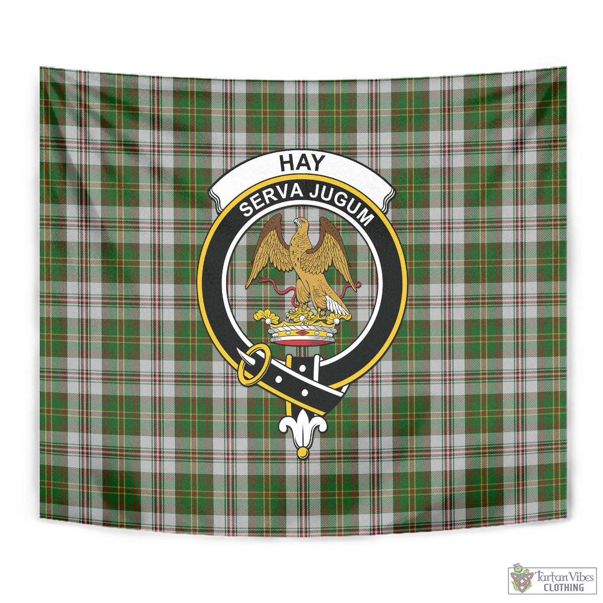 Tartan Vibes Clothing Hay White Dress Tartan Tapestry Wall Hanging and Home Decor for Room with Family Crest