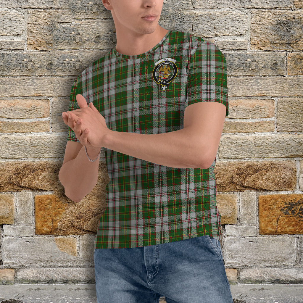 Hay White Dress Tartan T-Shirt with Family Crest - Tartan Vibes Clothing