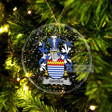 Hayden Irish Clan Christmas Glass Ornament with Coat of Arms