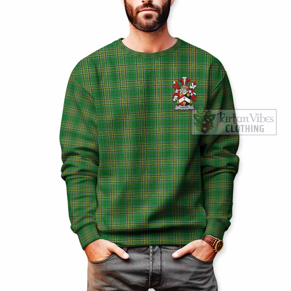 Tartan Vibes Clothing Hayes Irish Clan Tartan Sweatshirt with Coat of Arms