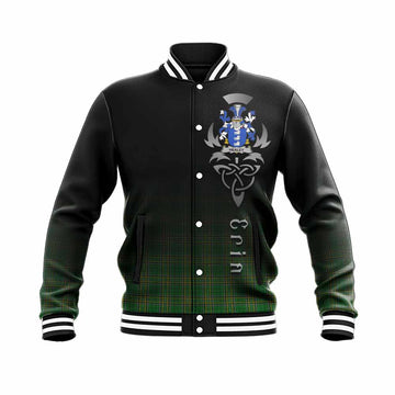 Healey Irish Clan Baseball Jacket with Coat of Arms Erin Go Bragh Celtic Inspired Unisex - Tartan Vibes Clothing