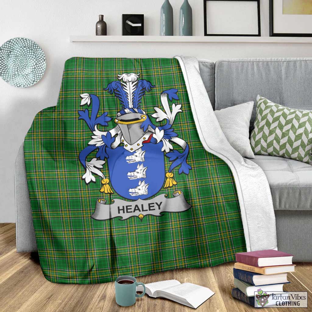 Healey Irish Clan Tartan Blanket with Coat of Arms - Tartan Vibes Clothing