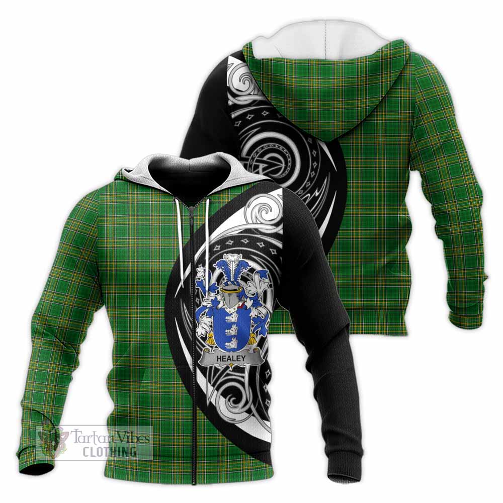 Healey Irish Clan Knitted Hoodie Celtic Circle Style Unisex Knitted Zip Hoodie - Tartan Vibes Clothing