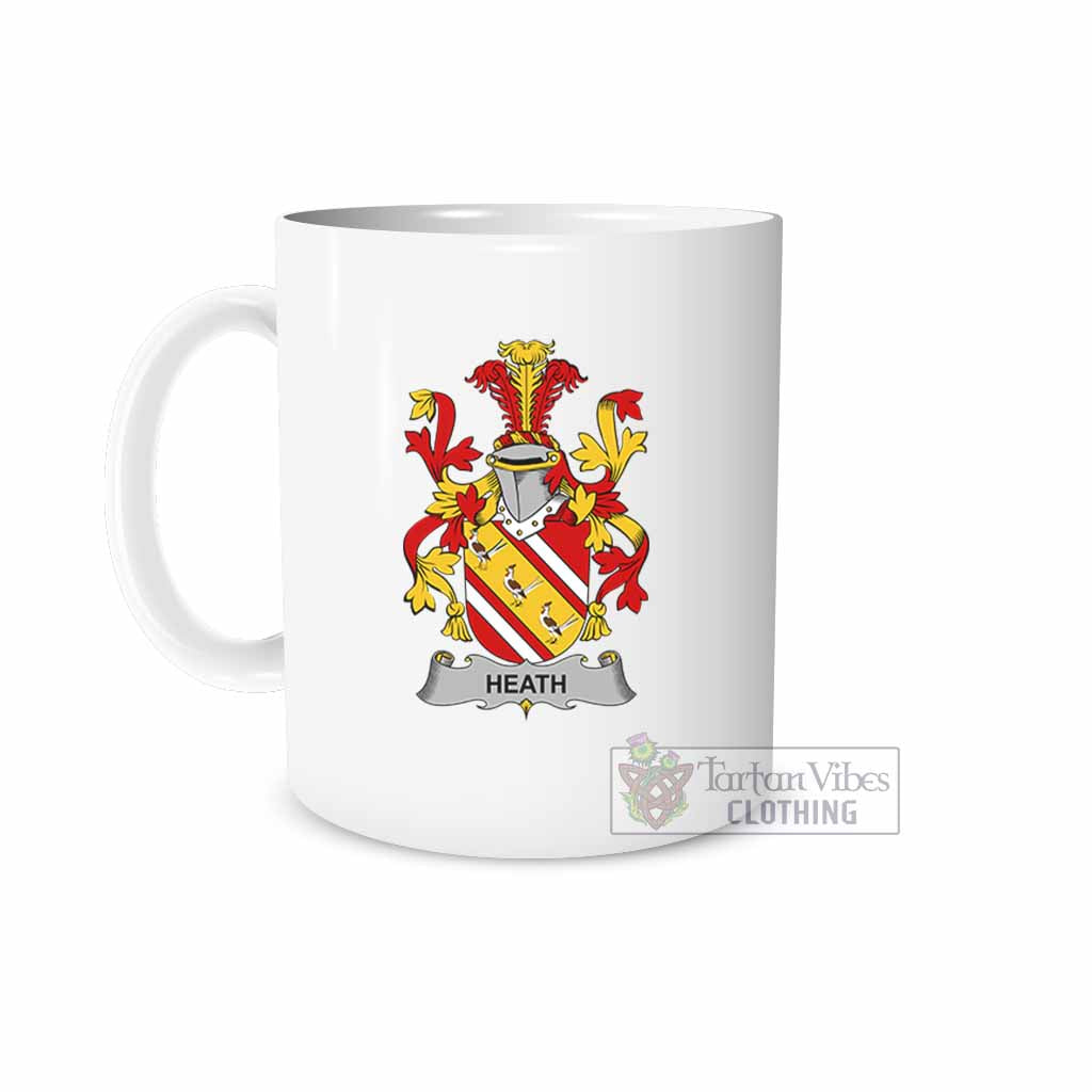 Heath Irish Clan Coat of Arms Ceramic Mug White - 2D-tartanvibesclothing