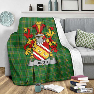 Heath Irish Clan Tartan Blanket with Coat of Arms - Tartan Vibes Clothing