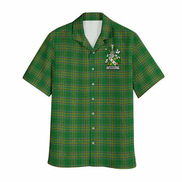 Heatley Irish Clan Tartan Hawaiian Shirt with Coat of Arms Kid - Tartan Vibes Clothing