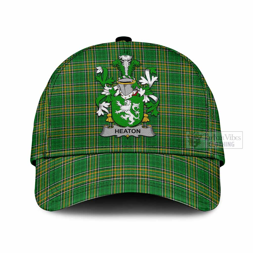 Tartan Vibes Clothing Heaton Irish Clan Tartan Classic Cap with Coat of Arms