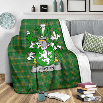 Heaton Irish Clan Tartan Blanket with Coat of Arms