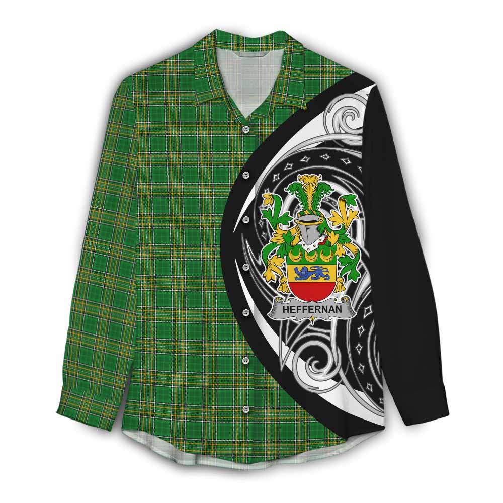 Heffernan Irish Clan Women's Casual Shirt Celtic Circle Style Female - Tartan Vibes Clothing