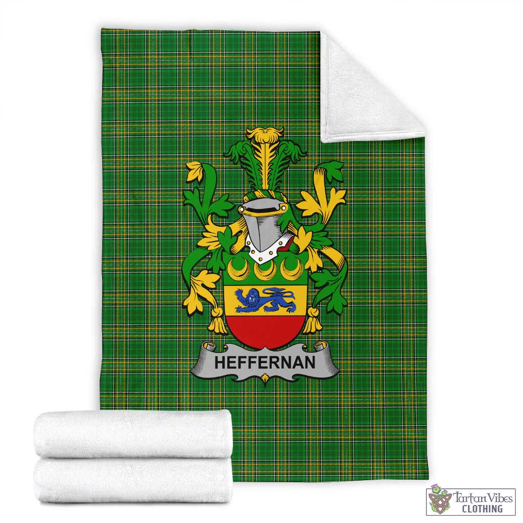 Heffernan Irish Clan Tartan Blanket with Coat of Arms X-Large 59 x 79 inches 150 x 200 cm - Tartan Vibes Clothing