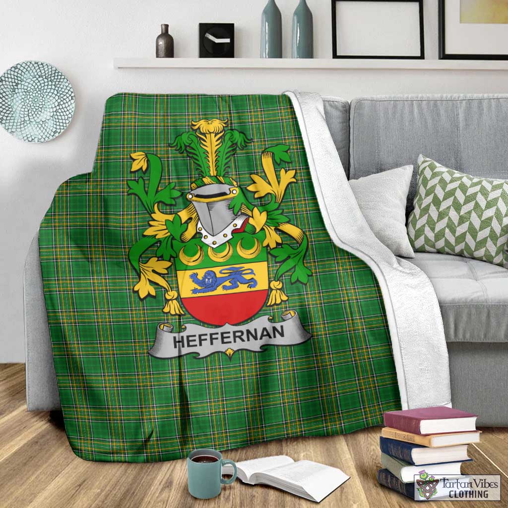 Heffernan Irish Clan Tartan Blanket with Coat of Arms - Tartan Vibes Clothing