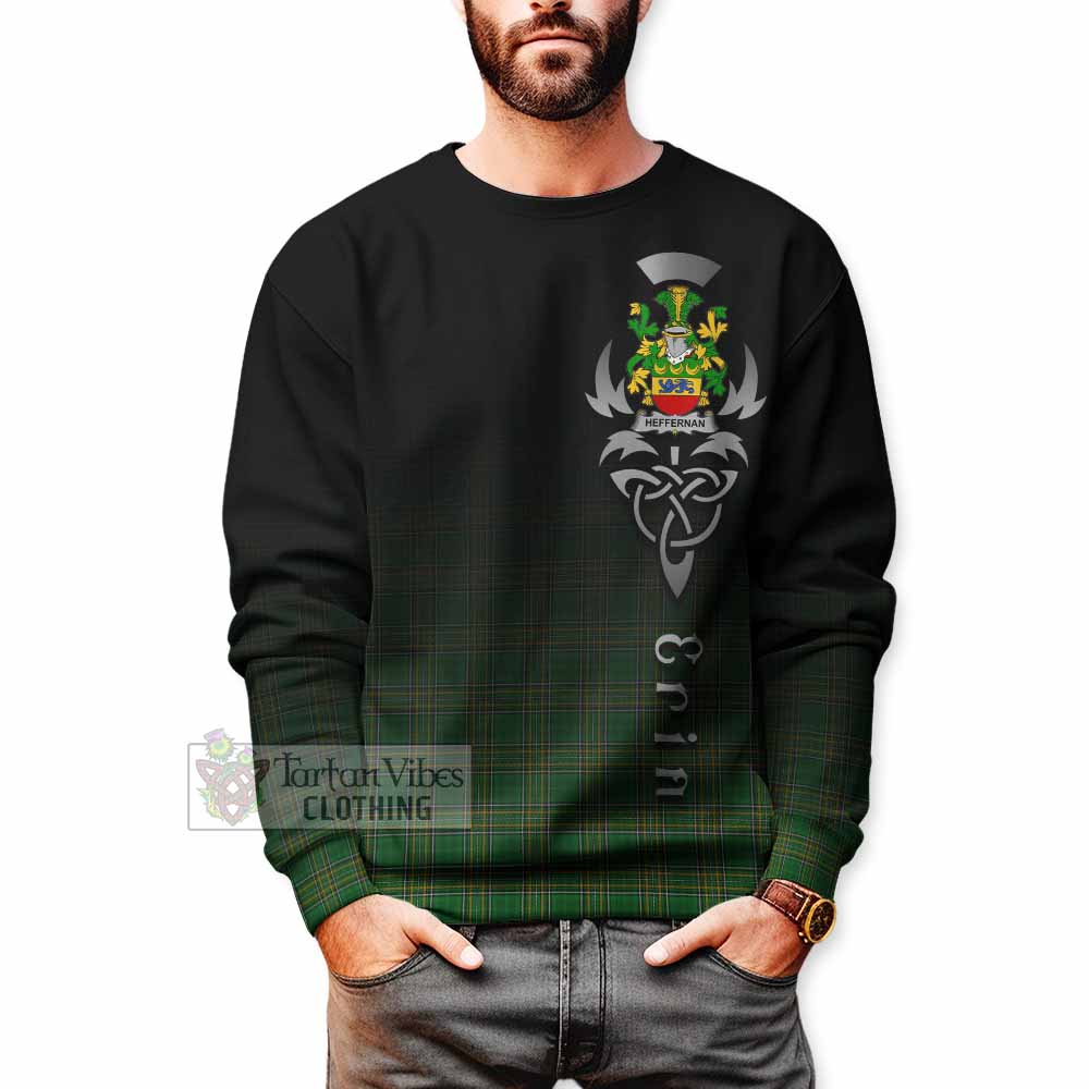 Heffernan Irish Clan Sweatshirt with Coat of Arms Erin Go Bragh Celtic Inspired - Tartan Vibes Clothing