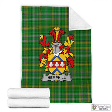 Hemphill Irish Clan Tartan Blanket with Coat of Arms X-Large 59 x 79 inches 150 x 200 cm - Tartan Vibes Clothing