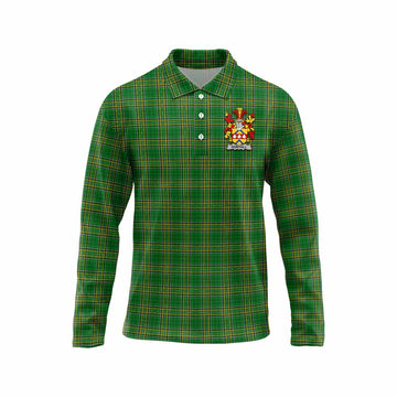 Hemphill Irish Clan Tartan Long Sleeve Polo Shirt with Coat of Arms Unisex - Tartan Vibes Clothing