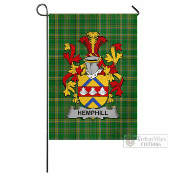 Hemphill Irish Clan Tartan Flag with Coat of Arms