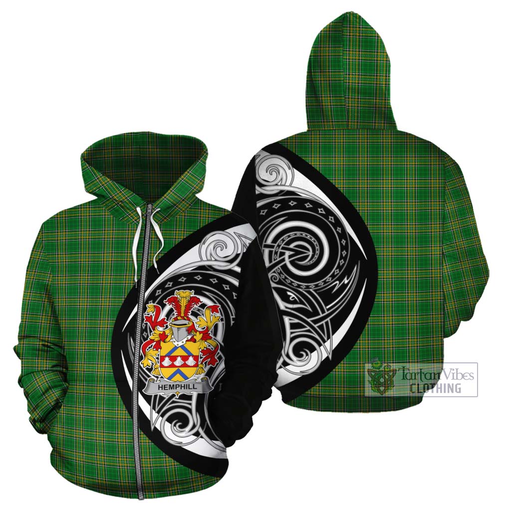 Hemphill Irish Clan Cotton Hoodie Celtic Circle Style Zip Hoodie - Tartan Vibes Clothing