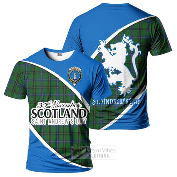 Henderson Family Crest Tartan T-Shirt Celebrate Saint Andrew's Day in Style