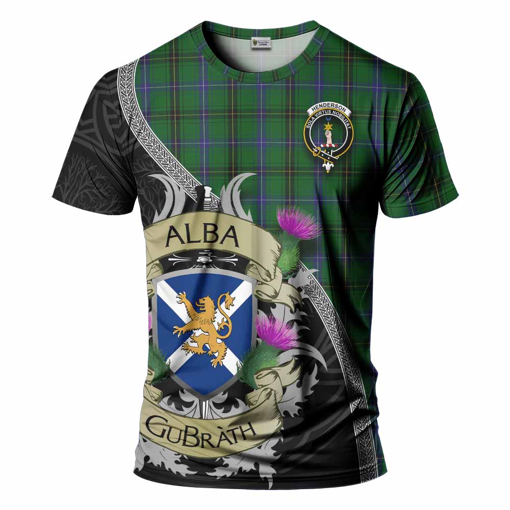 Henderson Tartan Family Crest T-Shirt Lion Rampant Royal Thistle Shield Celtic Inspired Kid's Shirt - Tartan Vibes Clothing