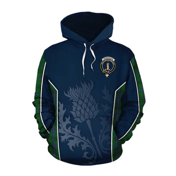 Henderson Tartan Cotton Hoodie with Family Crest and Scottish Thistle Vibes Sport Style