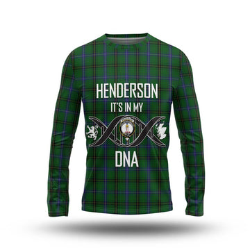 Henderson Tartan Long Sleeve T-Shirt with Family Crest DNA In Me Style