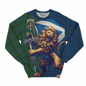 Henderson Tartan Family Crest Sweatshirt with Scottish Majestic Lion