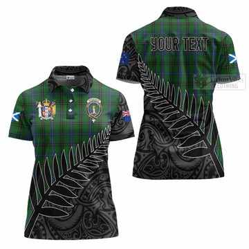 Henderson Crest Tartan Women's Polo Shirt with New Zealand Silver Fern Half Style