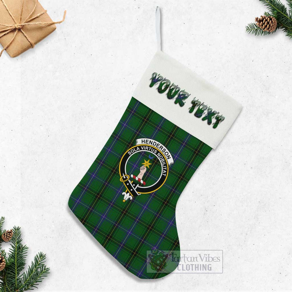 Tartan Vibes Clothing Henderson Tartan Family Crest Christmas Stocking with Personalized Text