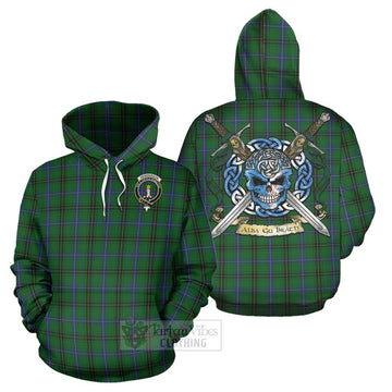 Henderson Tartan Hoodie with Family Crest Celtic Skull Style