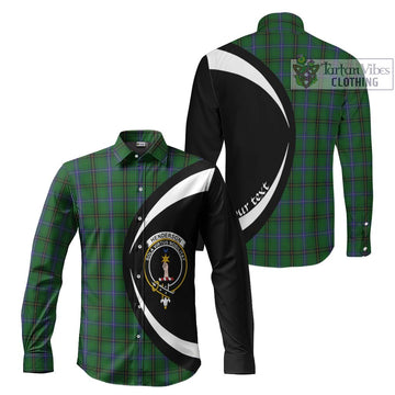 Henderson Tartan Long Sleeve Button Up with Family Crest Circle Style