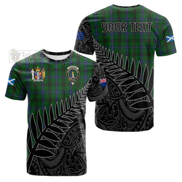 Henderson Crest Tartan Cotton T-shirt with New Zealand Silver Fern Half Style