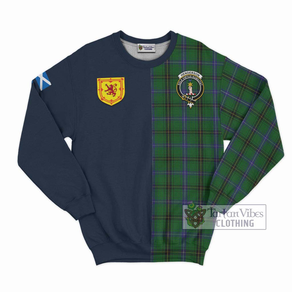 Tartan Vibes Clothing Henderson Tartan Sweatshirt with Scottish Lion Royal Arm Half Style