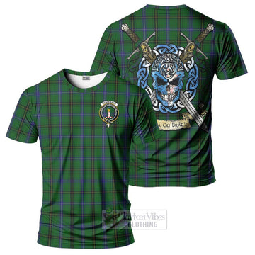 Henderson Tartan T-Shirt with Family Crest Celtic Skull Style