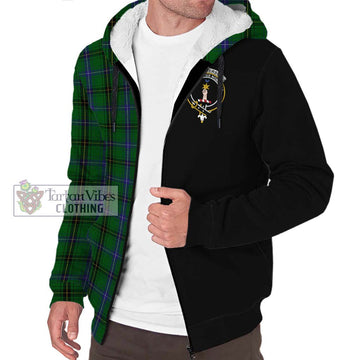 Henderson Tartan Sherpa Hoodie with Family Crest and Half Of Me Style