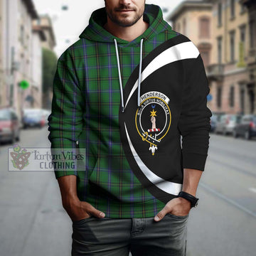 Henderson Tartan Hoodie with Family Crest Circle Style