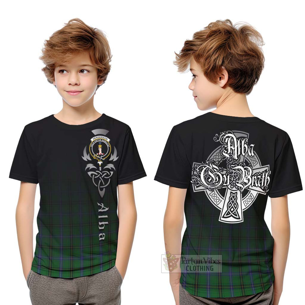 Tartan Vibes Clothing Henderson Tartan Kid T-Shirt Featuring Alba Gu Brath Family Crest Celtic Inspired