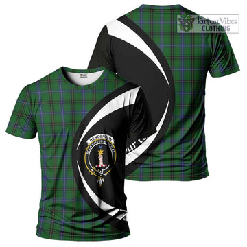 Henderson Tartan T-Shirt with Family Crest Circle Style