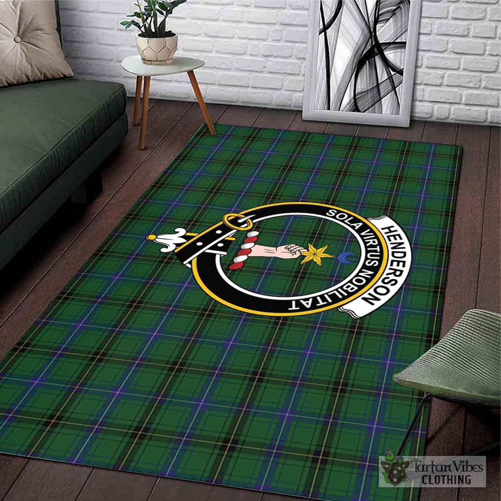 Tartan Vibes Clothing Henderson Tartan Area Rug with Family Crest