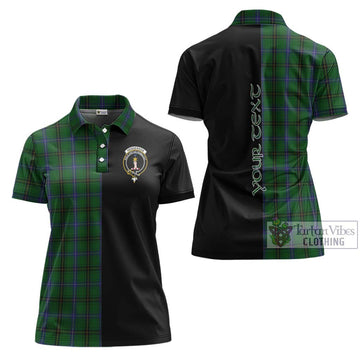 Henderson Tartan Women's Polo Shirt with Family Crest and Half Of Me Style