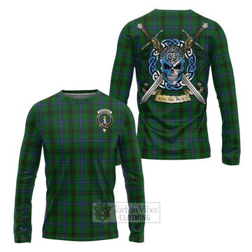 Henderson Tartan Long Sleeve T-Shirt with Family Crest Celtic Skull Style