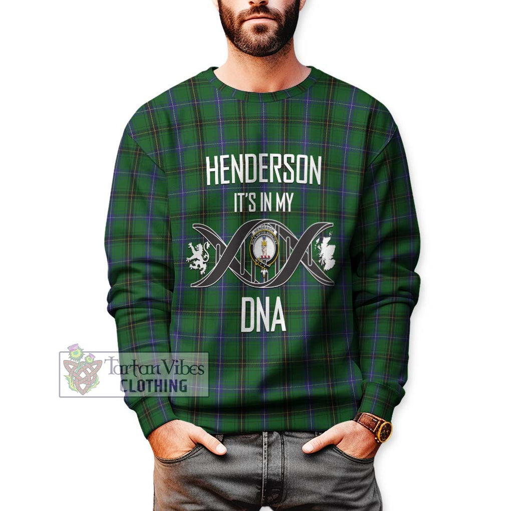 Henderson Tartan Sweatshirt with Family Crest DNA In Me Style Unisex - Tartanvibesclothing Shop