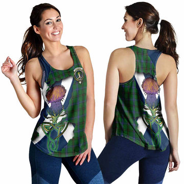 Henderson Tartan Family Crest Women's Racerback Tanks Scottish Thistle Celtic Inspired 4XL - Tartan Vibes Clothing