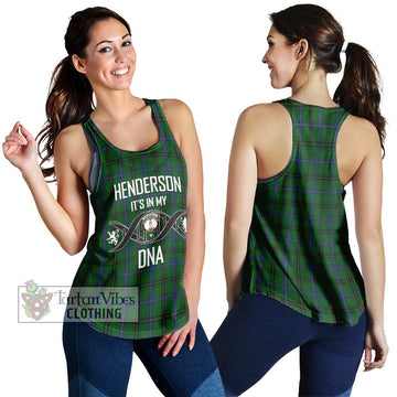 Henderson Tartan Women's Racerback Tanks with Family Crest DNA In Me Style