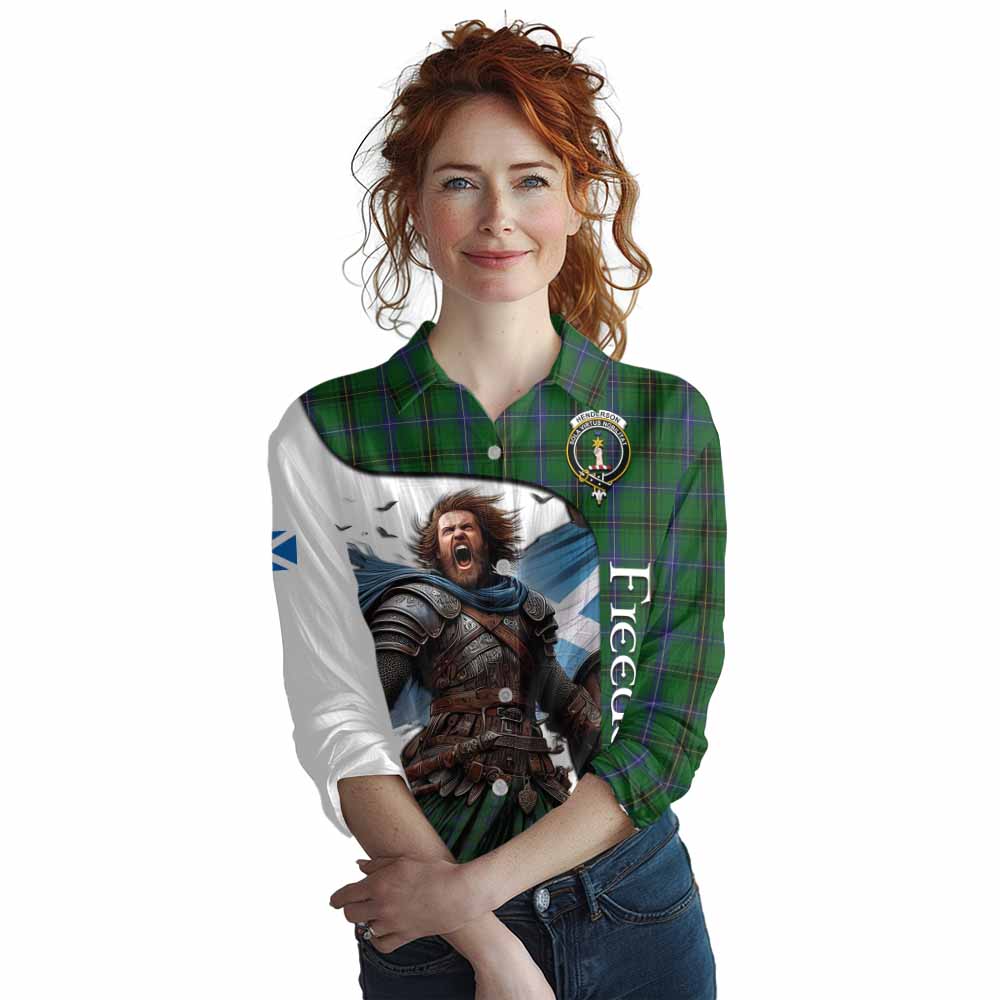 Tartan Vibes Clothing Henderson Crest Tartan Women's Casual Shirt Inspired by the Freedom of Scottish Warrior